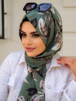 Sarı Ayçiçek Desenli Pratik Şal