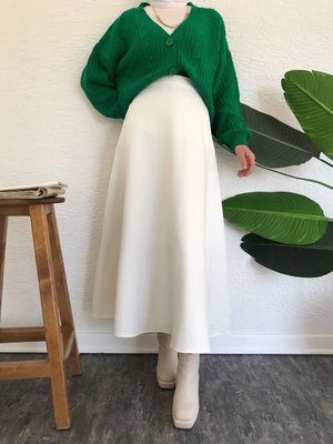 Scuba Çan Etek Beyaz Scuba Çan Etek Beyaz