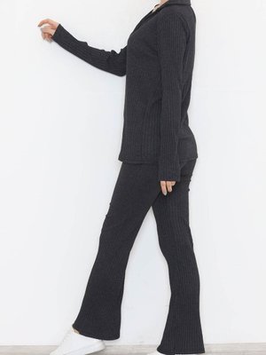 Polo Yaka Fitilli Takım Antrasit