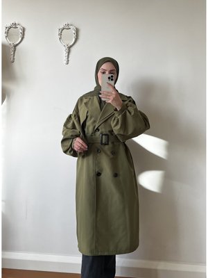 Balon Kol Trençkot Haki