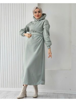 Kapsonlu İplil Swet Elbise