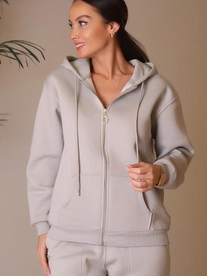 Gri Fermuarlı Cepli Sweatshirt Gri Fermuarlı Cepli Sweatshirt