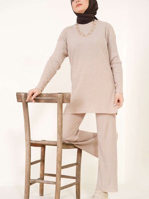 Fitilli Uzun Kol Alt Üst İkili Takım Bluz Pantolon Fitilli Uzun Kol Alt Üst İkili Takım Bluz Pantolon