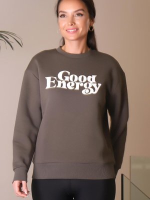 Haki Sıfır Yaka Sweatshirt Haki Sıfır Yaka Sweatshirt