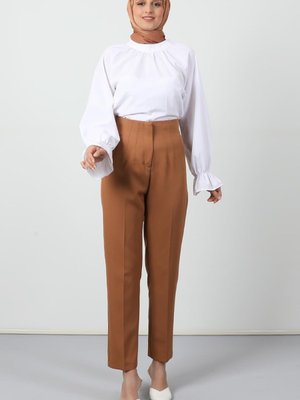 Fermuarlı Kalem Pantolon Hardal