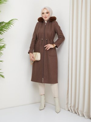 Kaşe Kışlık Kaban Kapüşonlu