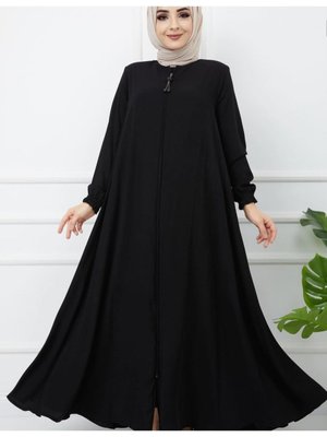 Giyim Krep Kumaş Mevlana Ferace Siyah