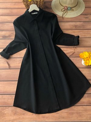 Siyah Boyfriend Tunik Gömlek