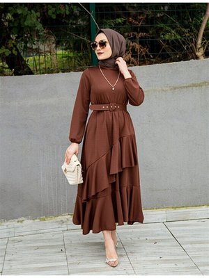 Volan Katlı Özel Gün Elbisesi