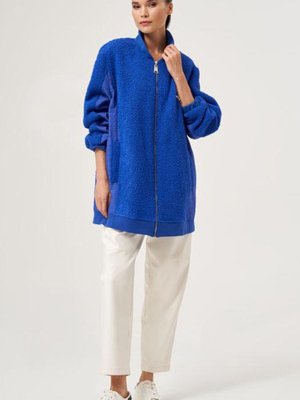 Peluş Kap Ceket Saks