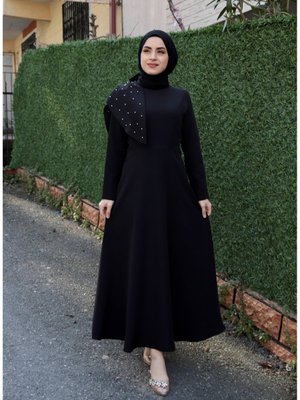 Omuzu İncili Abiye Elbise