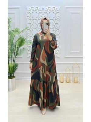 Premium Kumaş Bulut Desen Kışlık Elbise Büyük Beden Premium Kumaş Bulut Desen Kışlık Elbise Büyük Beden