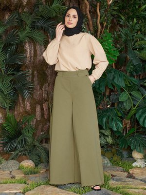 Püsküllü Pantolon Etek Haki