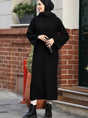 Hansy Siyah Triko Elbise