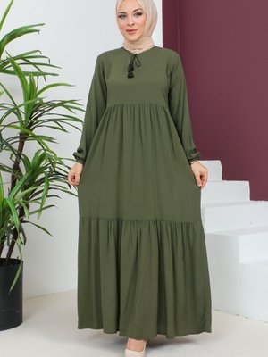 Düz İpli Viskon Elbise