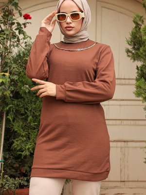 Kolyeli Tunik Kahve