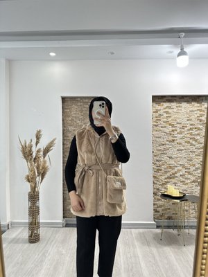 Çantalı Kürk Yelek