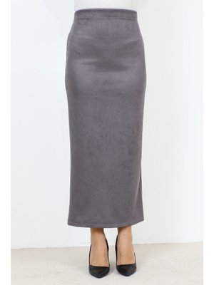 Antrasit Süet Kalem Etek