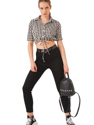 Siyah Yüksek Bel Likralı Pantolon Siyah Yüksek Bel Likralı Pantolon