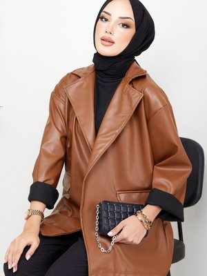 Suni Deri Ceket Taba Suni Deri Ceket Taba