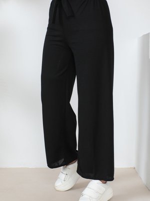 Siyah Yüksek Bel Bol Paça Pantolon