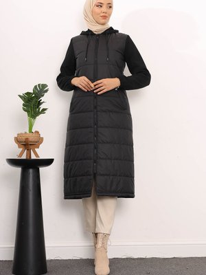 Soydan Mevsimlik Kapüşonlu Ince Kapitone Mont (beden Su İtici)