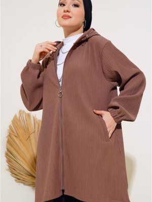 Geniş Fitilli Kapişonlu Hırka