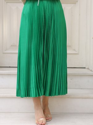 Lariva Yeşil Saten Etek