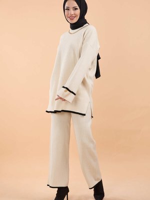 Krem Triko Tunik Pantolon