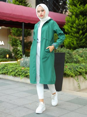 Zümrüt Yeşili Trençkot
