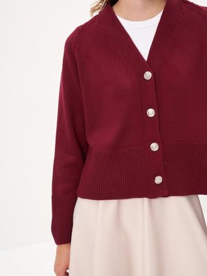 Stil Triko Kısa Hırka Bordo