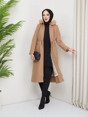 Kaşe Kışlık Kaban Kapüşonlu