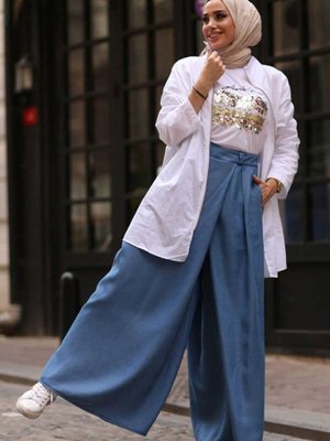 Pantolon Etek Koyu Mavi