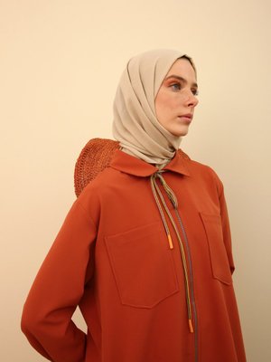 Yeni Kiremit Fermuarlı Rahat Kalıp Kap