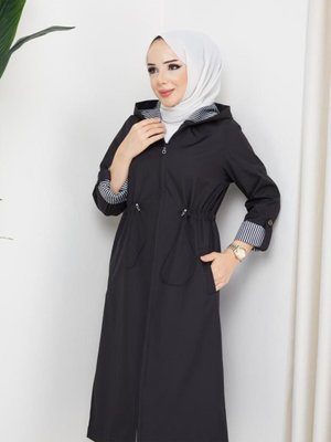 Tünel Kemerli Garnili Ara Boy Trençkot Tünel Kemerli Garnili Ara Boy Trençkot