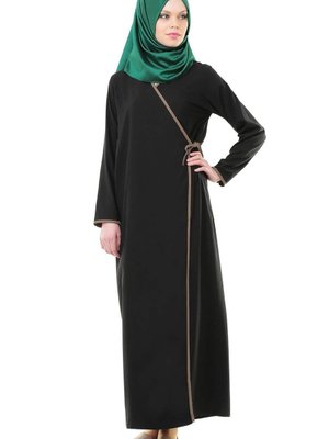 Siyah Yandan Bağlamalı Namaz Elbisesi Siyah Yandan Bağlamalı Namaz Elbisesi