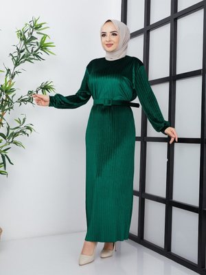 Kadife Boydan Piliseli Elbise Kadife Boydan Piliseli Elbise