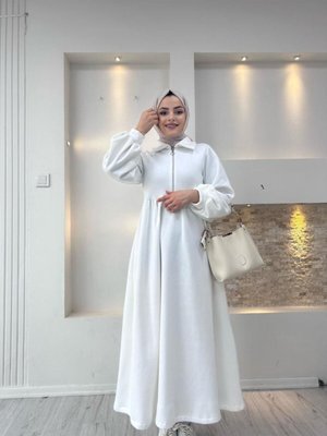 Fermuar Detaylı Üç İplik Elbise Fermuar Detaylı Üç İplik Elbise