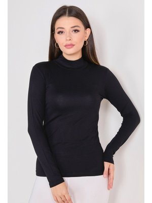 Sıyah Yarım Balıkıçı Yaka Basic