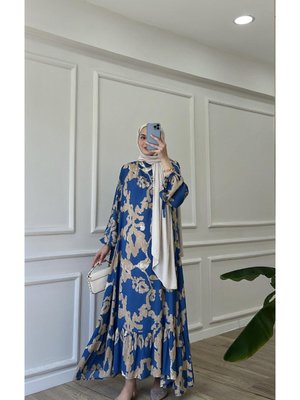 Bulut Desenli Premium Kumaş Viskon Elbise Bulut Desenli Premium Kumaş Viskon Elbise