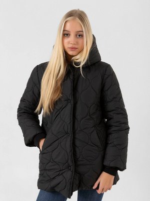 Kürklü Kapitone Siyah Mont