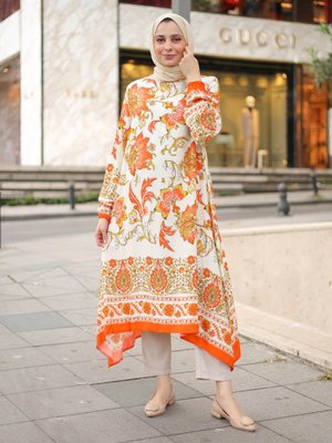 Oranj Desenli Tunik
