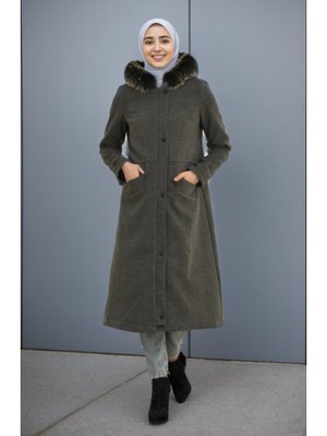 Antrasit Hermes Kaşe Kaban Antrasit Hermes Kaşe Kaban