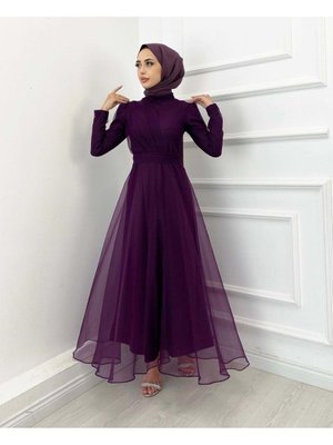 Elbise Tül Kemerli Elbise Tül Kemerli