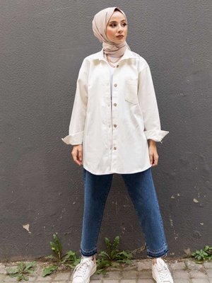 Çift Cepli Gabardin Gömlek Çift Cepli Gabardin Gömlek