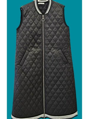 Baklava Desenli Uzun Kapitone Yelek