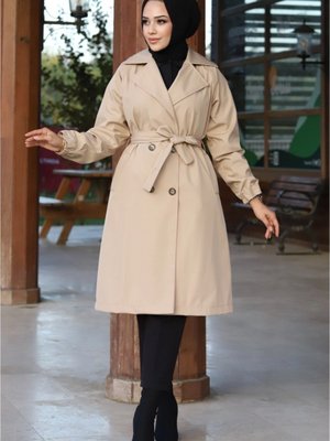 Kol Kemerli Trençkot Taba