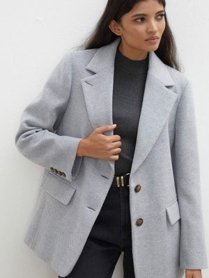 Gri Nora Kaşe Blazer Ceket Gri Nora Kaşe Blazer Ceket