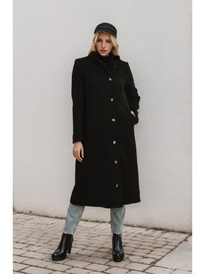 Siyah Hermes Kaşe Düğmeli Kaban Siyah Hermes Kaşe Düğmeli Kaban