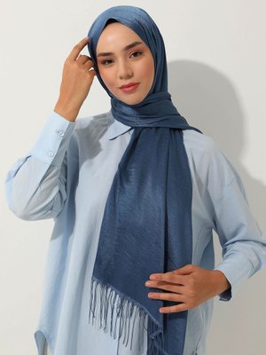 Kot Mavi İpeksi Jazz Şal